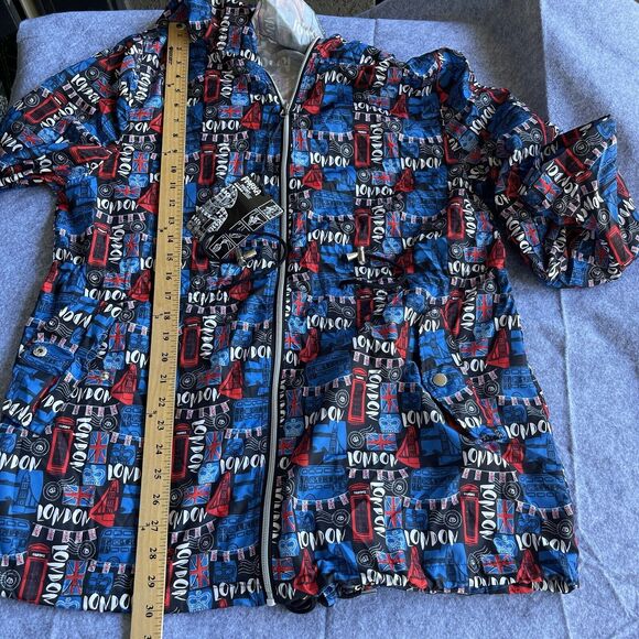 Parka in a Pocket Windbreaker Jacket Womens Large Full Zip Lightweight London - Picture 13 of 14